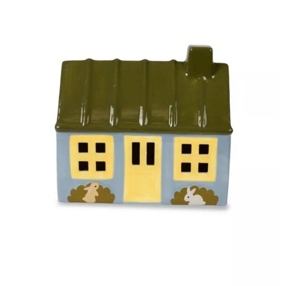 Target Other - Target Bullseye ~ 5" Blue Ceramic LED Light Up House Village Easter Spring 2026